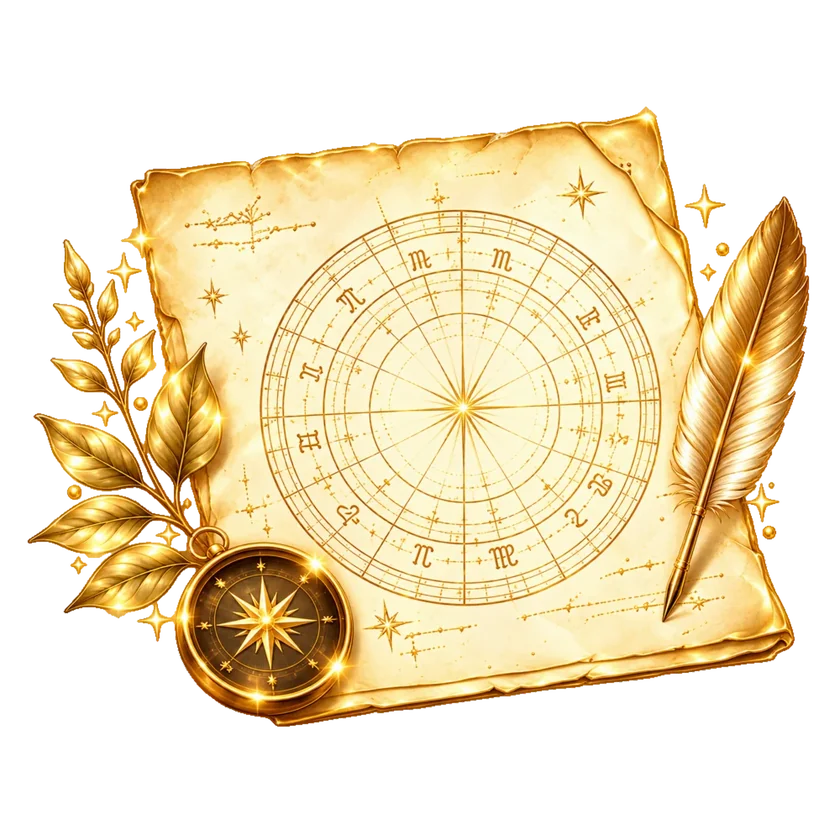 Illustrazione lettura del tema natale